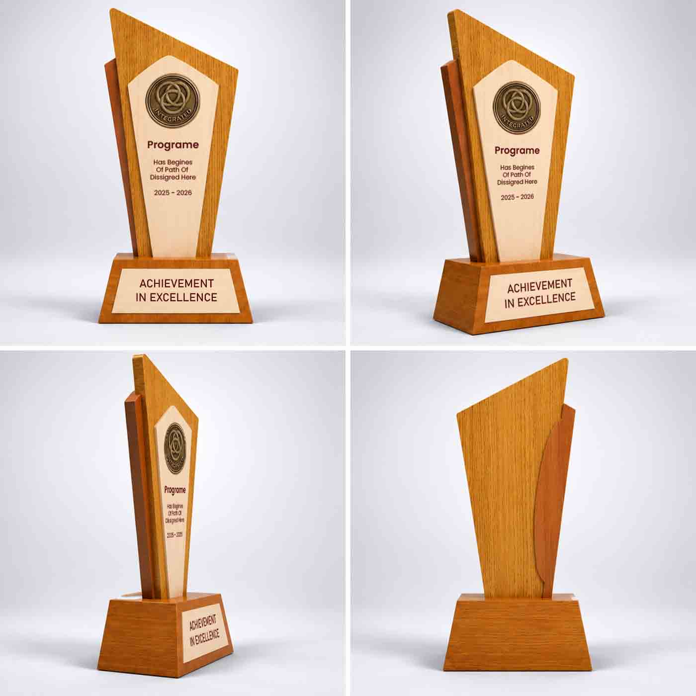 Pinnacle Crest Layered Wooden Trophy