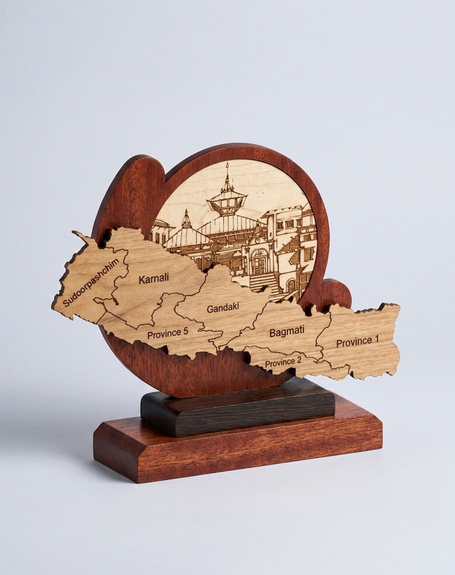Heritage Nepal Wooden Engraved Trophy
