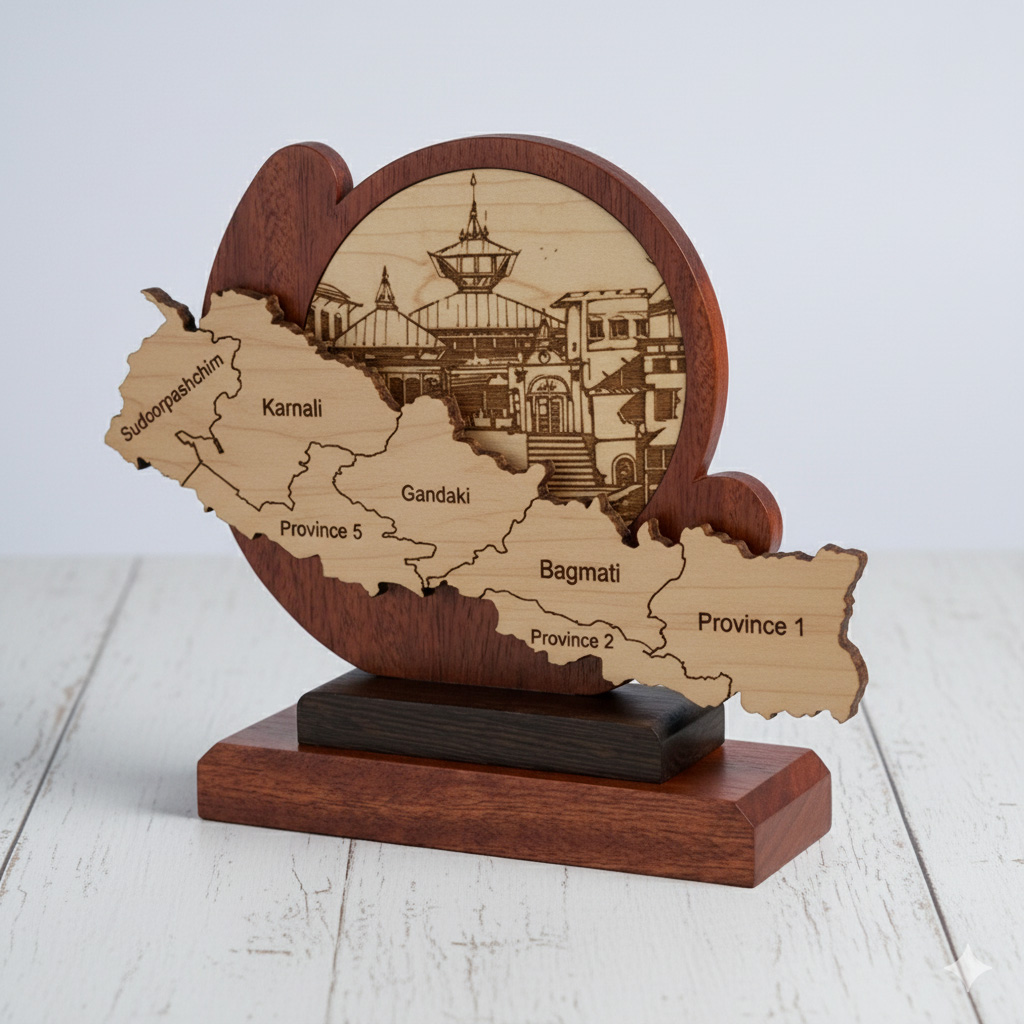 Heritage Nepal Wooden Engraved Trophy
