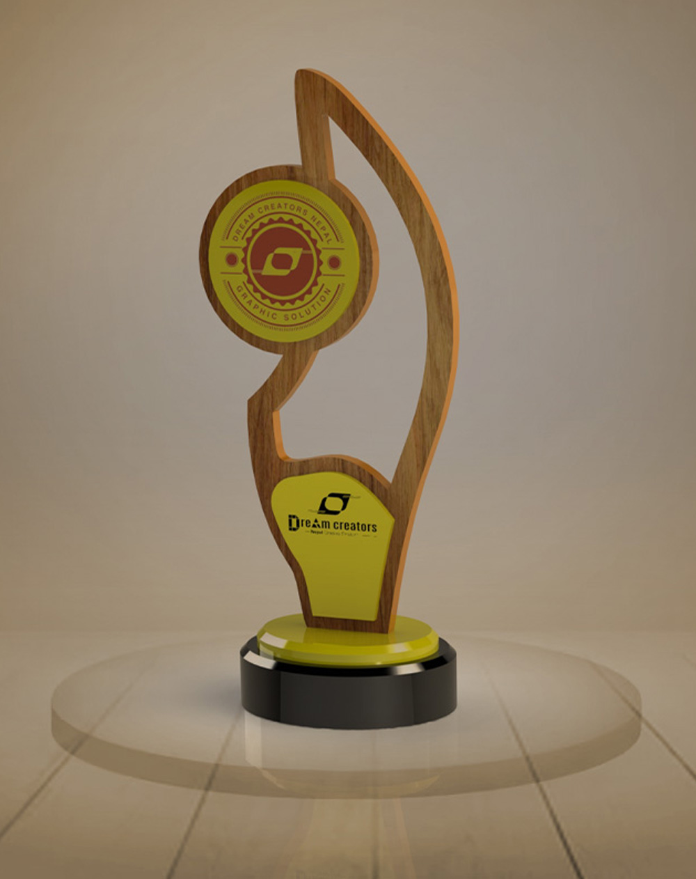 Artisan Wave Wooden Crest Award