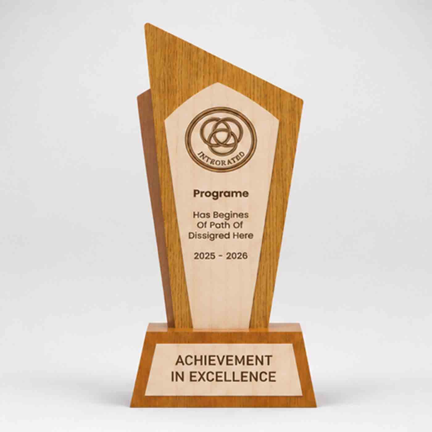 Pinnacle Crest Layered Wooden Trophy