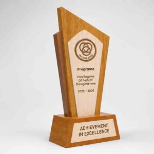 Pinnacle Crest Layered Wooden Trophy