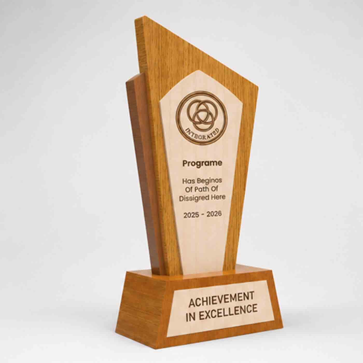 Pinnacle Crest Layered Wooden Trophy