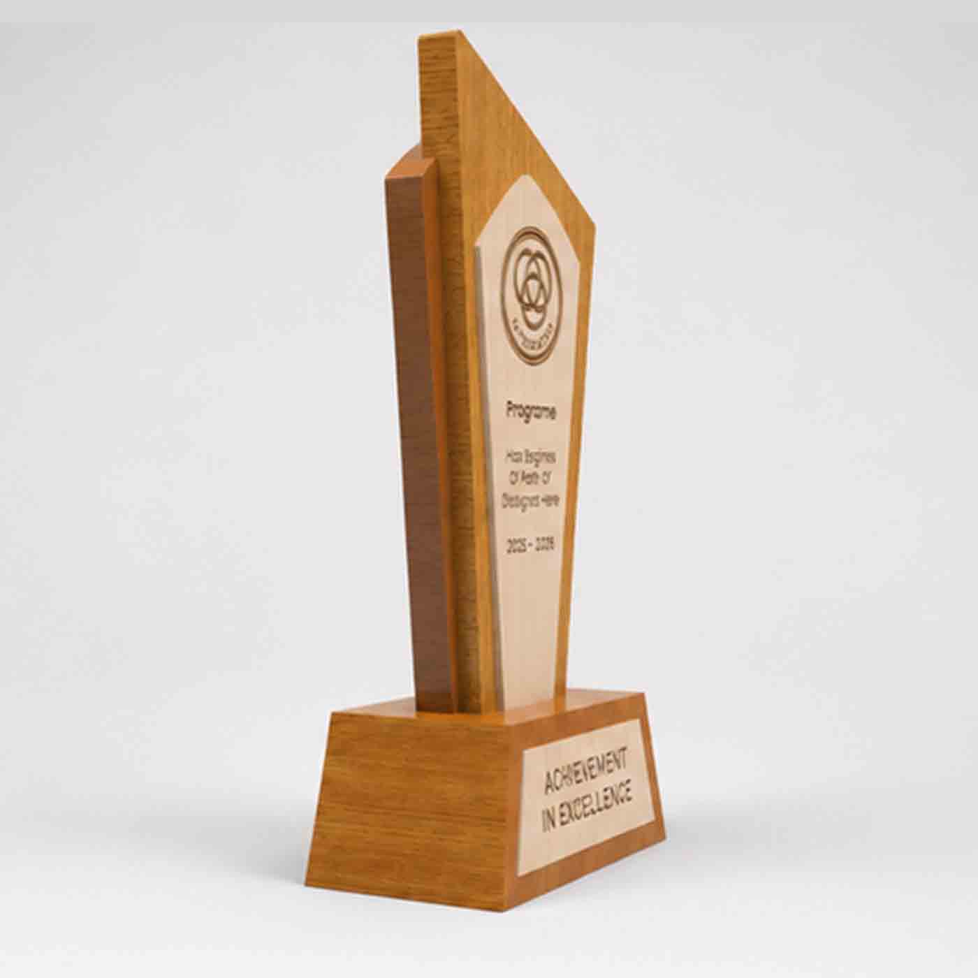 Pinnacle Crest Layered Wooden Trophy